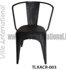 Metal Industrial cafe Arm Chair Black Color