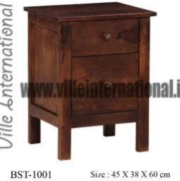 Solid Wood Bedside Table in Teak Finish