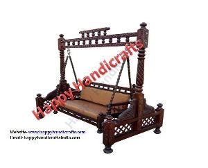 Carved single pillar Wooden Swings