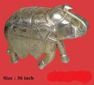 wooden metallic elephant