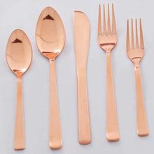 Edge Handle Copper Plated Flatware Set