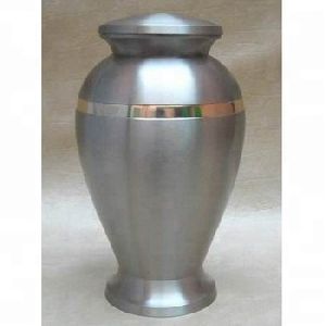 Metal cremation urn for Ashes Pewter finish