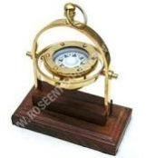 Brass Gimble Compass with Wooden Base