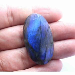 Blue Fire Labradorite Faceted Cut Cabochon Oval