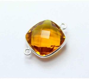 Citrine Quartz Faceted Connector Jewellery