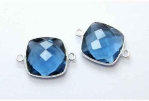 London Blue Topaz Quartz Faceted Connector Jewellery