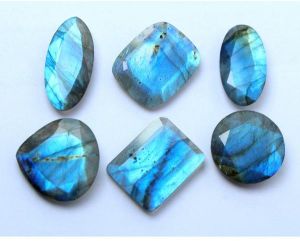 Natural Blue Labradorite Faceted Cabochon Mix Shape