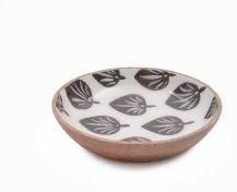 Leaf Pattern Printed Wooden Bowl