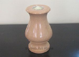 Pink Granite Candle Stand