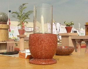 Glass holder Red Granite Candle Stand