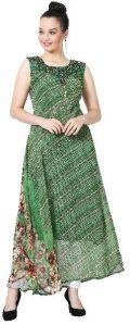 Swarovski Work Chiffon Designer Green Kurti