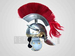 RED PLUME ROMAN HELMET