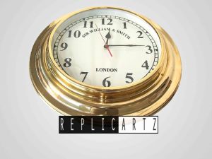 SIR WILLIAM & SMITH BRASS WALL CLOCK