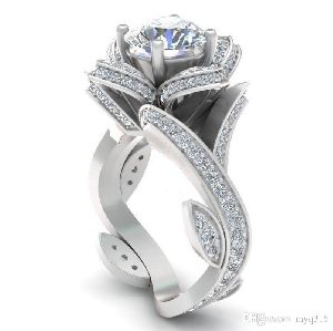 Sterling Silver Moissanite Diamond Ring