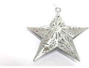 Silver metal star Christmas Tree ornament