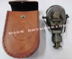 Antique Brass Single Opera Binocular with Leather Case