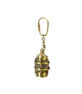 Nautical Brass Lamp Key Chain