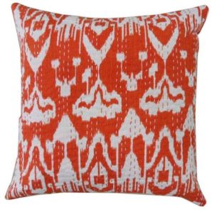 Ikat kantha Work Cushion Cover