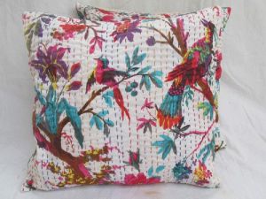 Tropicana Kantha Work Cushion Cover