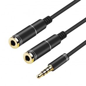 Headphone Earphone Mic Audio Y Splitter Cable