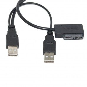 Rom Optical Drive Adapter Cable with Dual USB