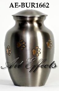 Pewter Gold Paw Print Brass Pet Urn