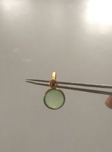 mint aqua onyx pendant round with brass coating loose gemstone
