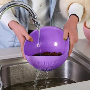 KITCHEN WASH RICE THICK SIEVE POT PLASTIC DRAIN VEGETABLE BASKET