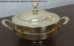 BRASS STEEL SERVING HANDI