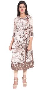 Abstract Print Double Layer Kurti