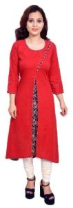 Angrakha Style Straight Kurti