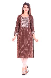 Brown Straight Kurti