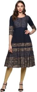 Gold Print Anarkali Kurti