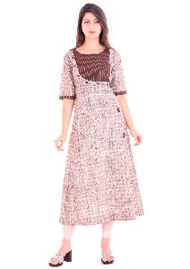 Printed Flared A Line Kurti