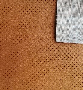 Hole Punch Pattern PU Perforated Leather Fabric