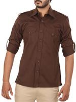 Mens Camel Color Hunting Safari Shirt