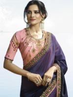 Shaded Purple Crepe Silk Saree