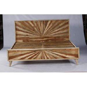 vintage Indian old solid mango wood Partical design King bed