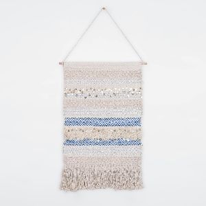 Handmade flat weave rug wall hanging