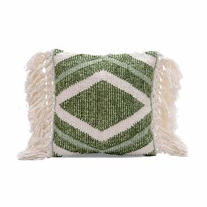 White green diamond design cushion cover