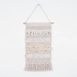 Woven cotton rug wall hanging