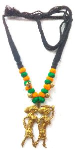 Handcrafted Tribal DOKRA Necklace use very earthy and natural elements