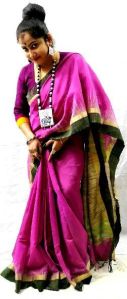 Handloom Cotton Silk Ghicha Pallu Saree