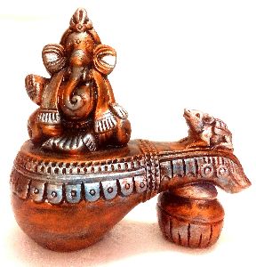 Handmade Terracotta SITAR Ganesha statue