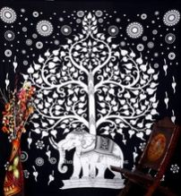 Red Handlook Psychedelic Boho Wall Hanging Tapestry Curtain Table Cloth