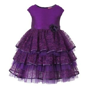 High Quality Purple Lace layered Girls Party Dress