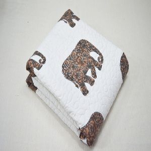 Animal Print Cotton Kantha Baby Quilt