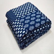 Patchwork Kantha Blue Baby Quilt