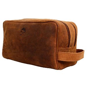 Genuine Leather Travel Toiletry Bag