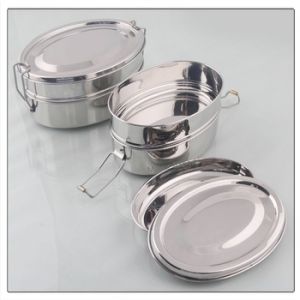 Stainless Steel Lunch Box - Oval Shape